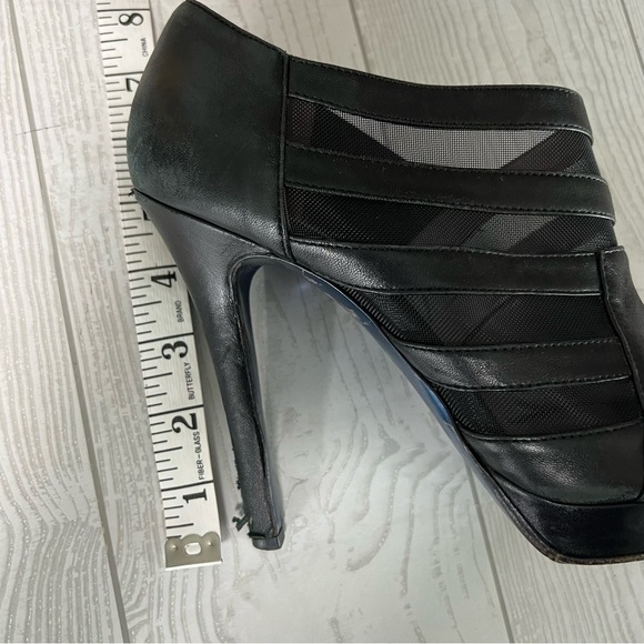 Versace Black Leather Mesh Heels - Picture 12 of 12
